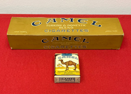 AUTHENTIC WWll ERA CAMEL CIGARETTE CARTON W/ REPRODUCTION PACK