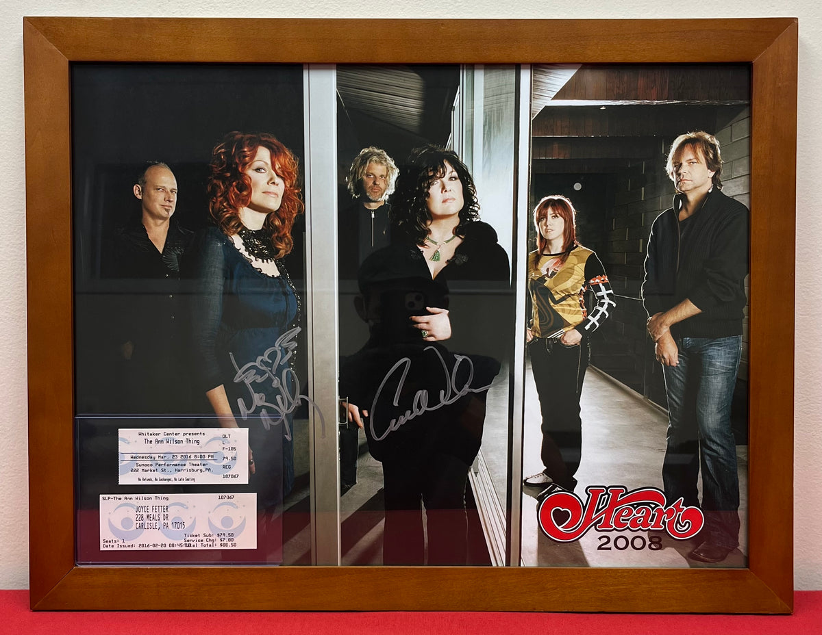 Heart - Ann & Nancy Wilson (Signed) 18x24 Poster Framed & Concert Ticket