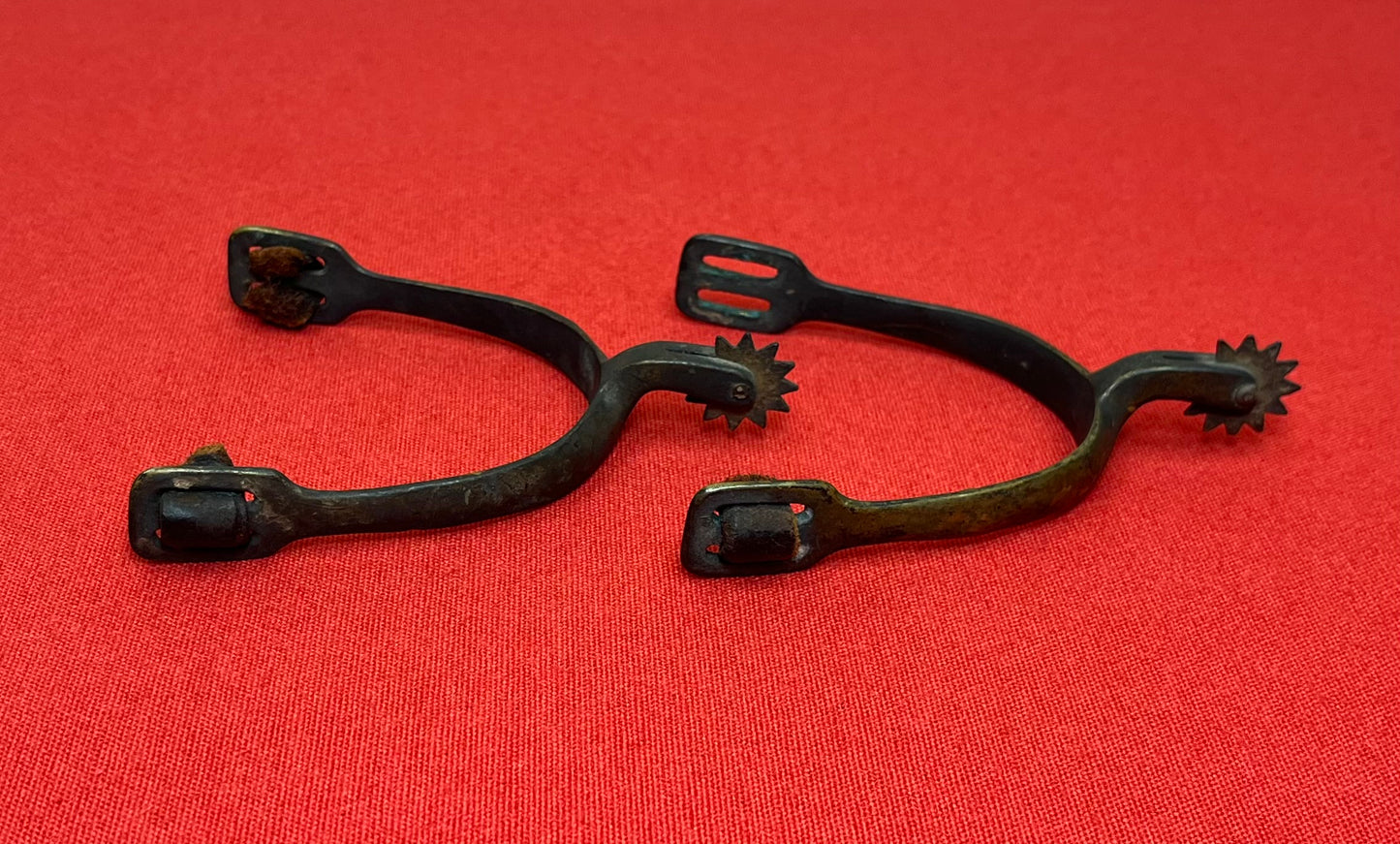Original U.S. Civil War M1859 Cavalry Spurs W/ Leather Strap Pieces