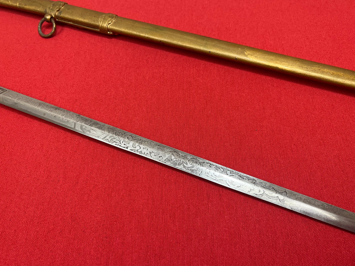 C.1872 Knights of the Golden Eagle Fraternal Masonic Sword - Engraved