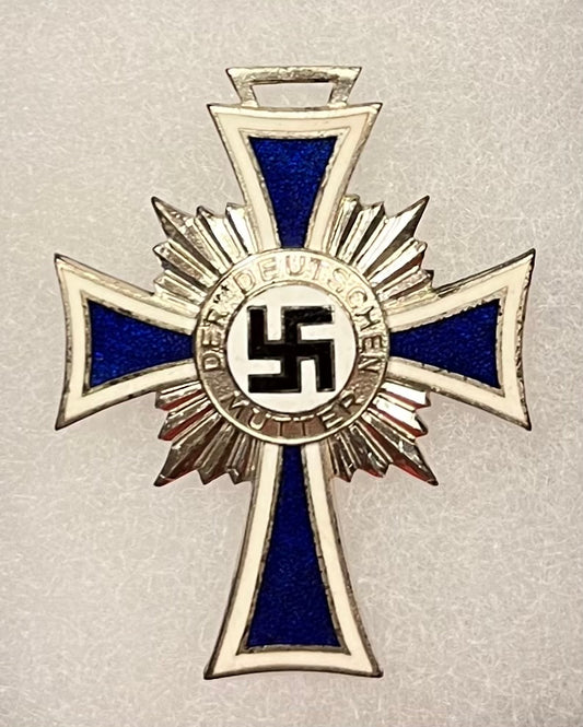 WWII Era German Mother’s Cross (Ehrenkreuz der Deutschen Mutter) In Silver