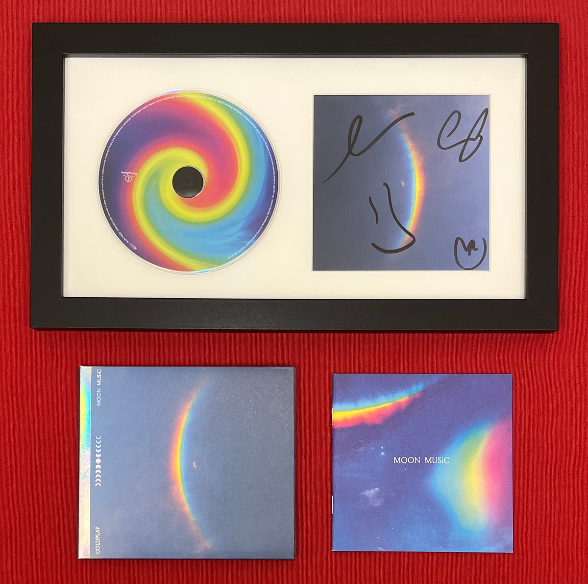 COLDPLAY- Band (Signed) Moon Music CD Booklet Framed JSA COA - 4 Autographs