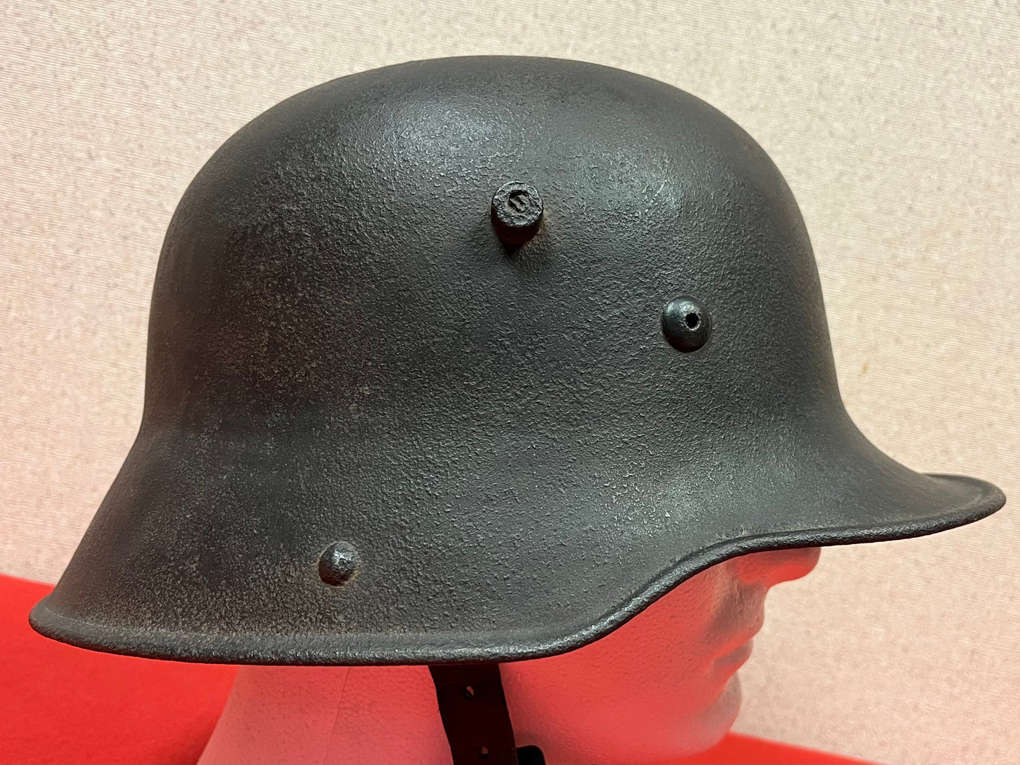 WWI GERMAN M1916 HELMET W/ TRANSITIONAL LINER & CHINSTRAP - TWO WARS !!!