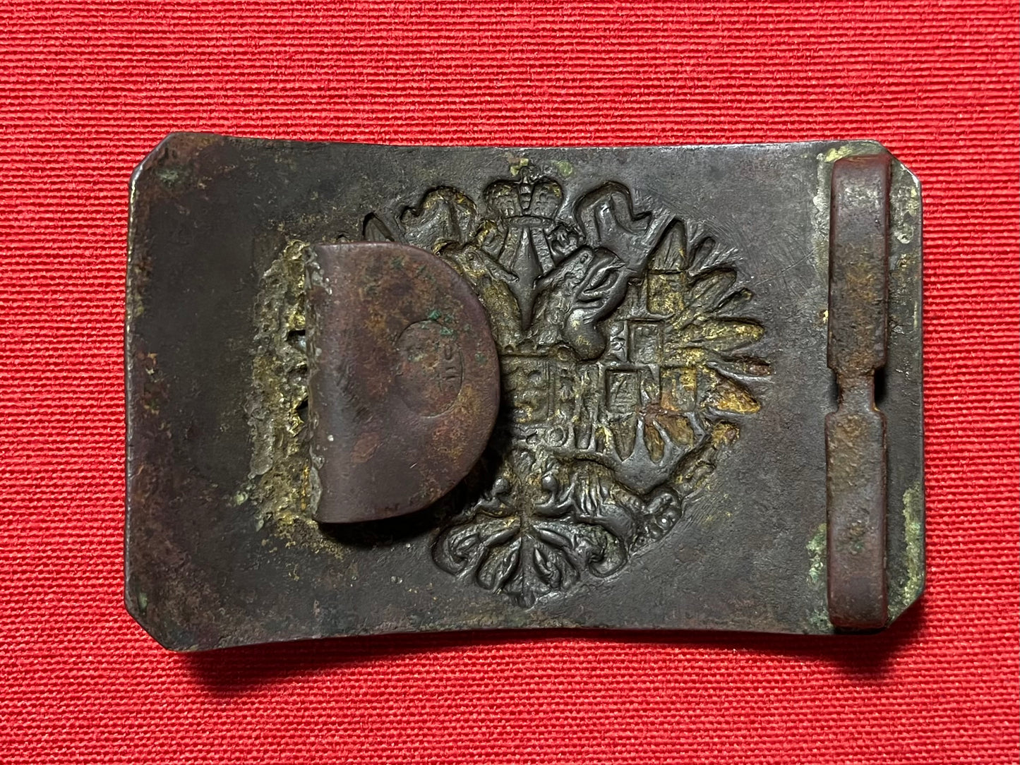 WW1 Russian Imperial Army Infantry Uniform Brass Belt Buckle with Maker Mark 52