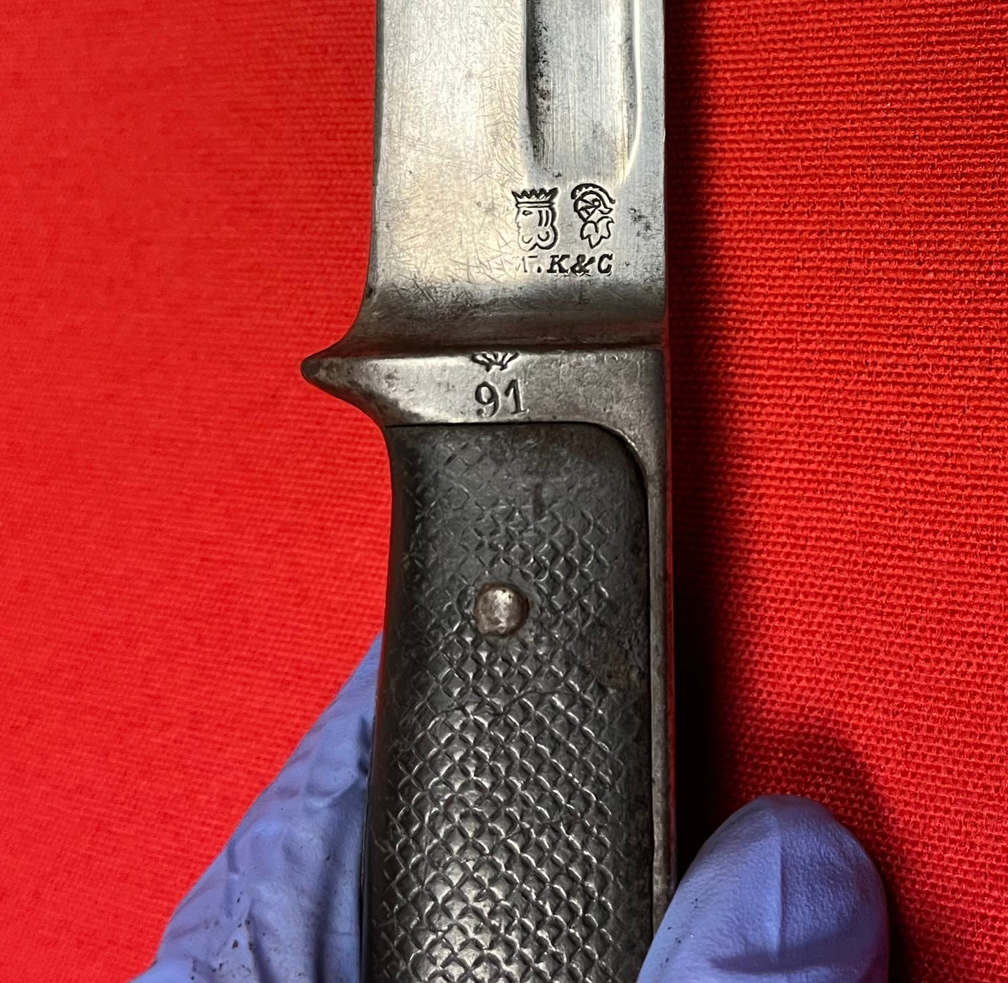 Danish M1889 Krag–Jørgensen Knife Bayonet - Gevær M/89  1st Model / Dated 1891