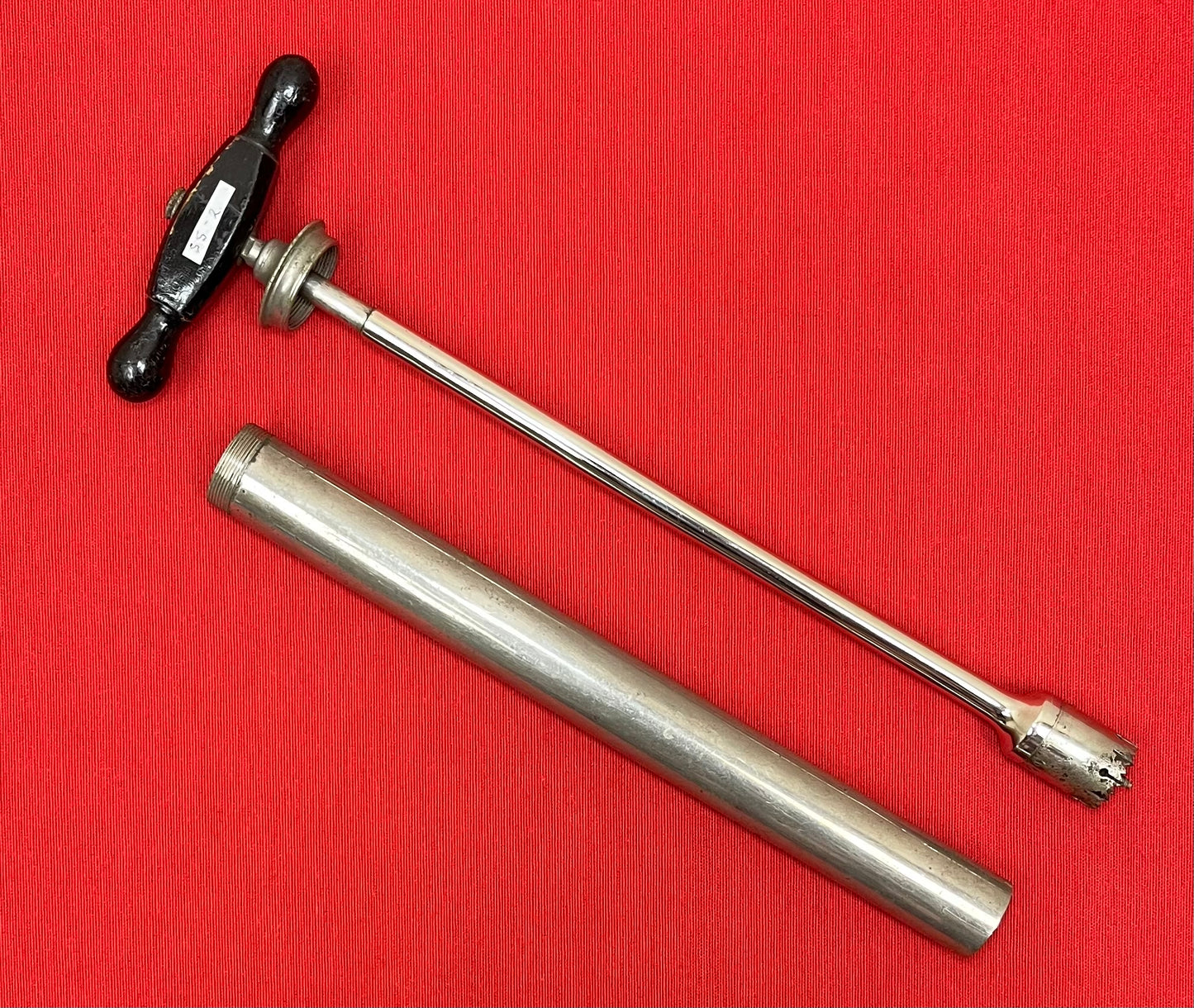 1800’s Obstetric Trephine Trepanning Drill W/ Wooden Handle-Antique Medical Equipment