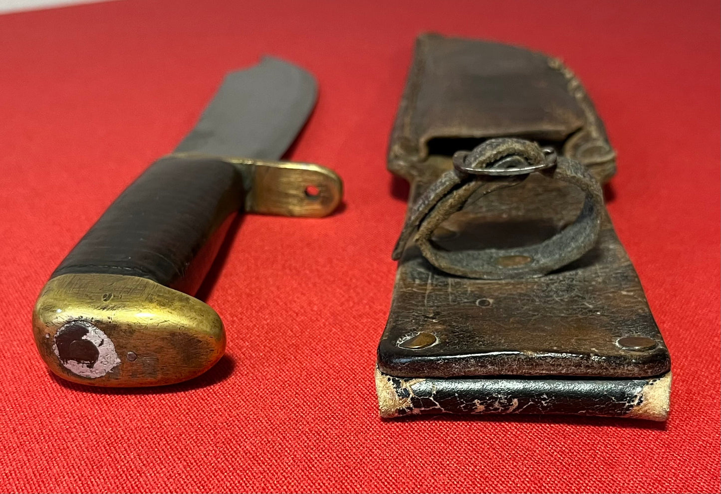 WW2 U.S Fighting Knife "Bowie Style" Theater Made with Named Scabbard