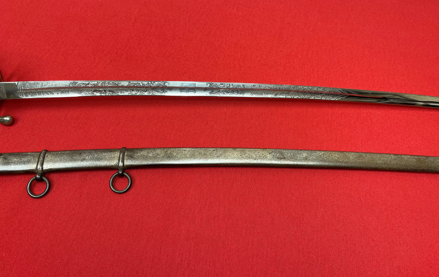 WW2 Era U.S. M1902 Officer’s Sword & Scabbard W/ Knot ENGRAVED