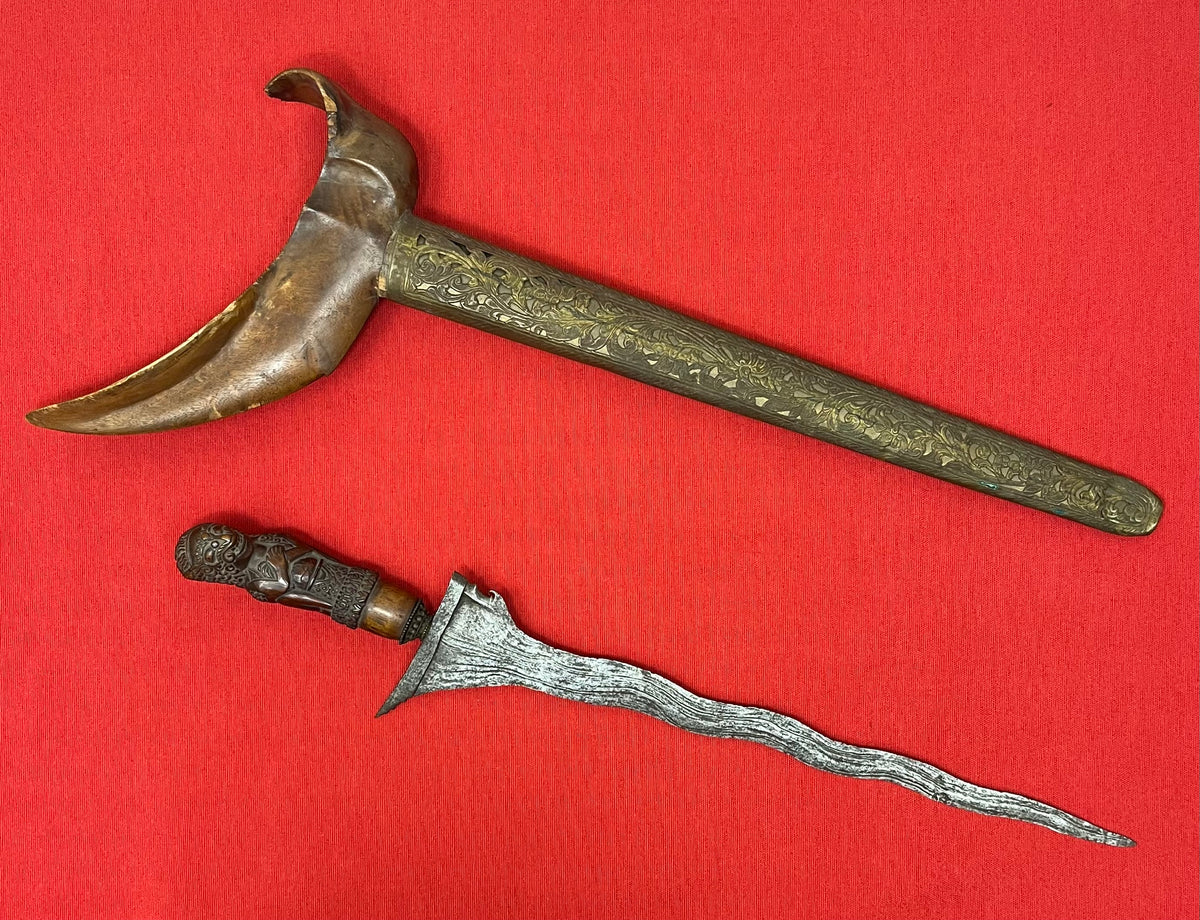 Original Indonesian East Indies Kris Dagger - Island of Java (Meteorite Blade) Circa 1850