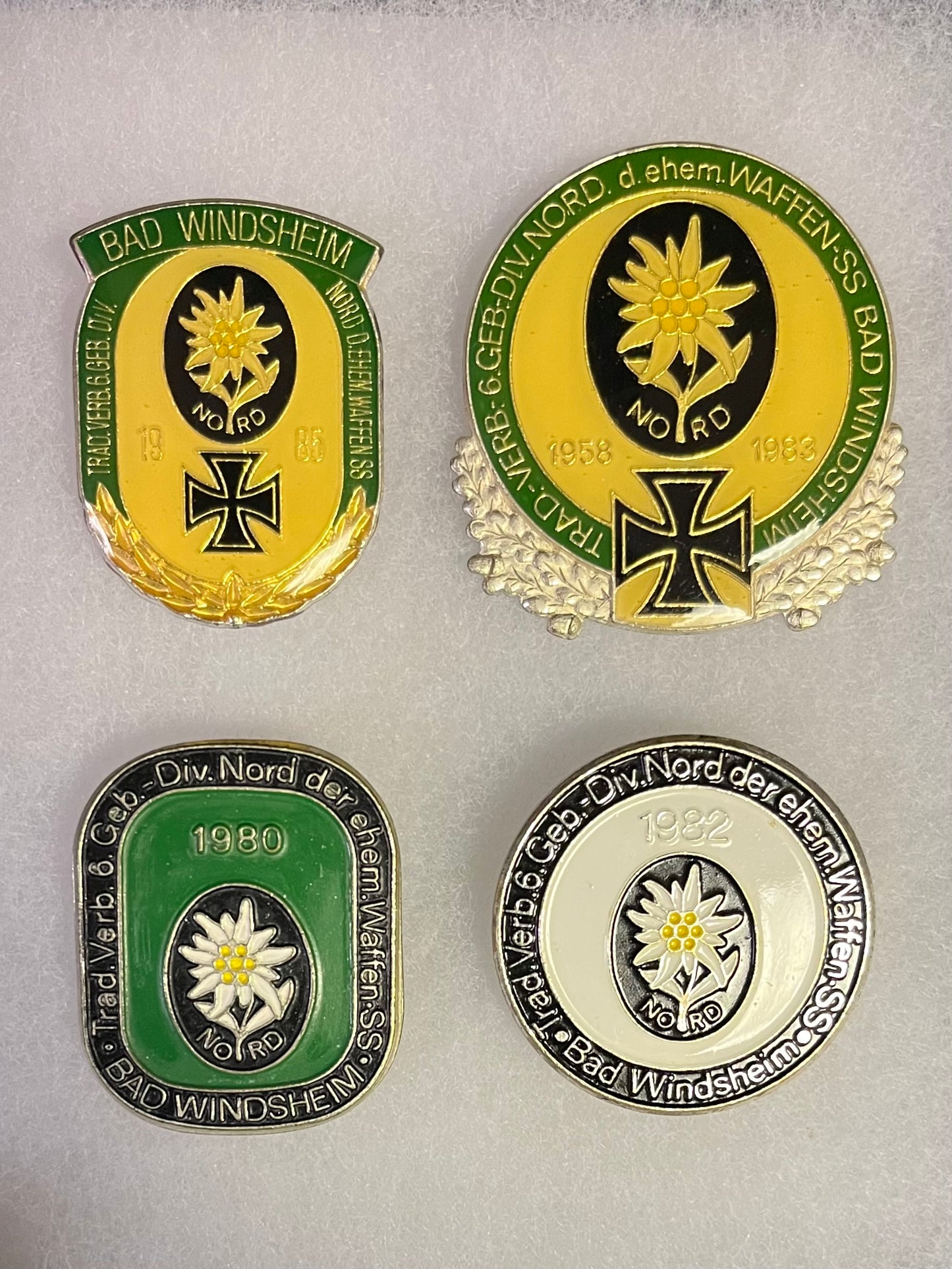 WW2 German SS 6th Mountain Div. Veteran’s Reunion Pin Collection - Bad Windsheim