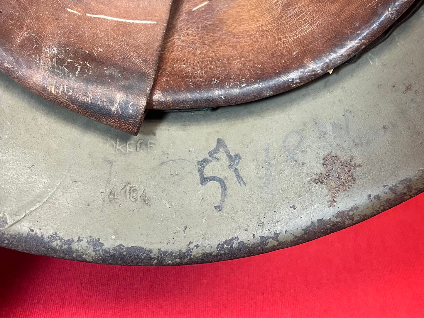 Authentic WWII German M1942 Helmet Repainted W/ Insignia Added