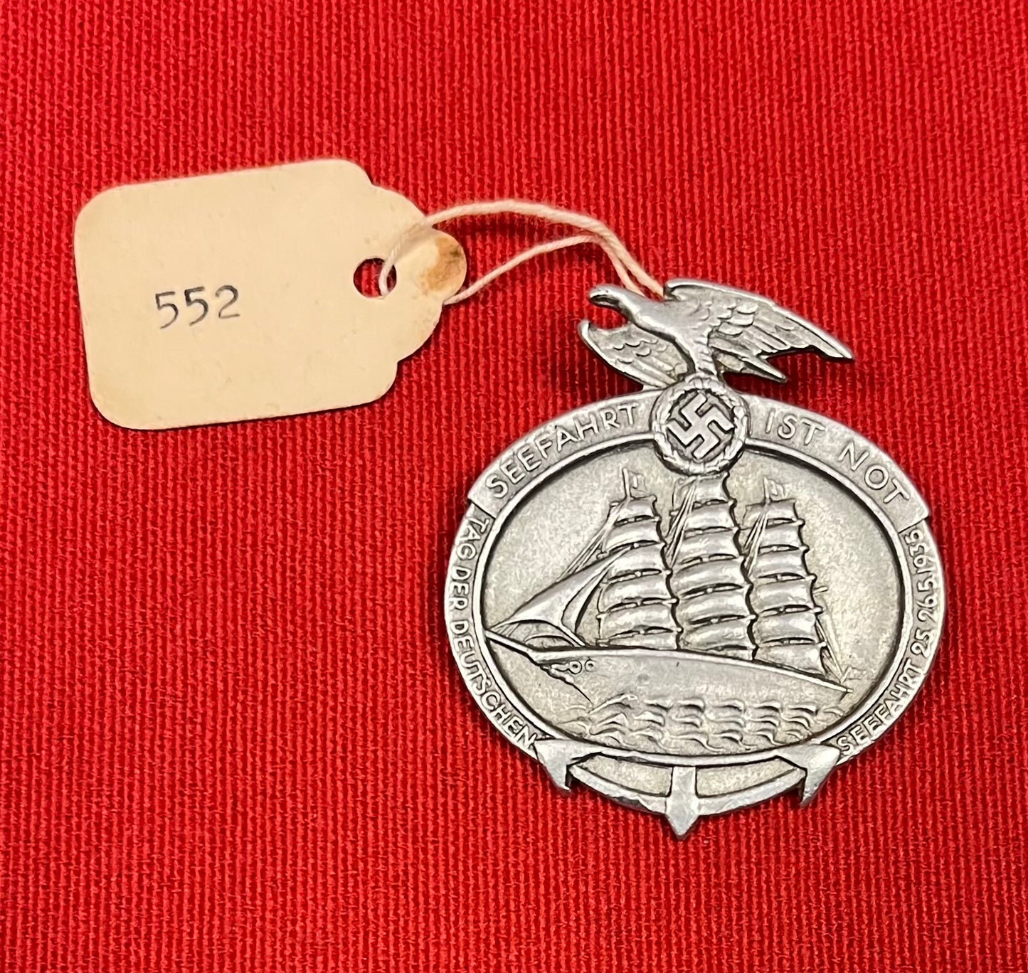 Authentic WW2 German NSDAP 1935 NATIONAL SEA TRAVEL DAY / COMMEMORATIVE BADGE