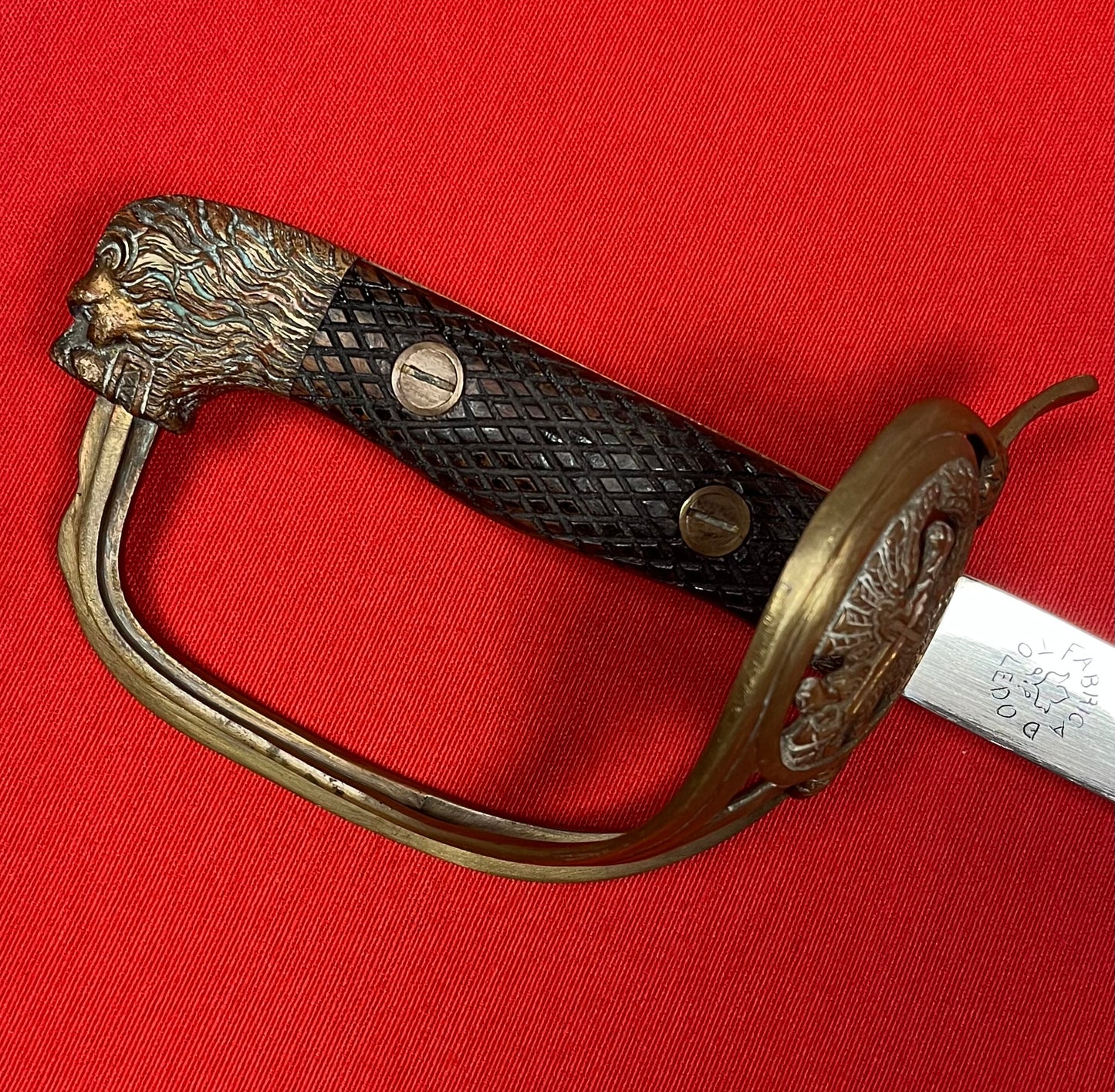 Spanish Army Officer’s “Lionhead” Sword & Scabbard - Authentic