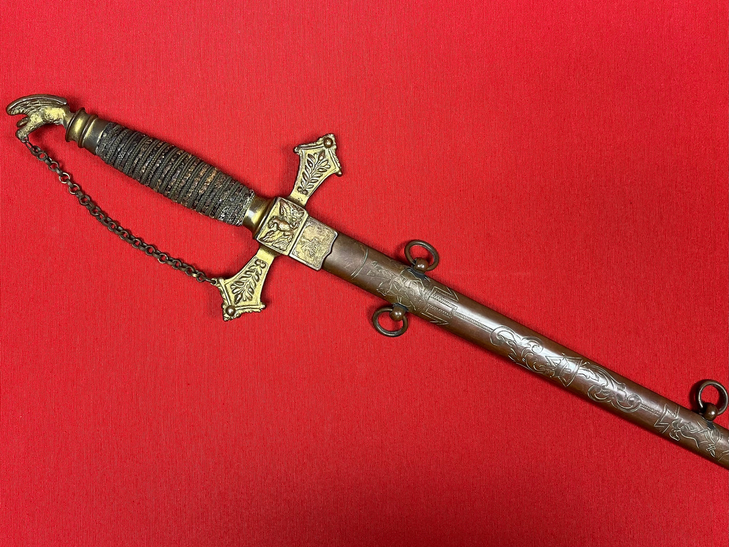 1872 Knights of the Golden Eagle Fraternal / Masonic Sword - Engraved