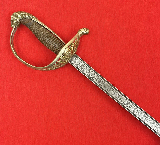 Pre-Spanish American War Spanish Officer’s (High Ranking) Silver Hilted Lions Head Sword Toledo Dated 1860