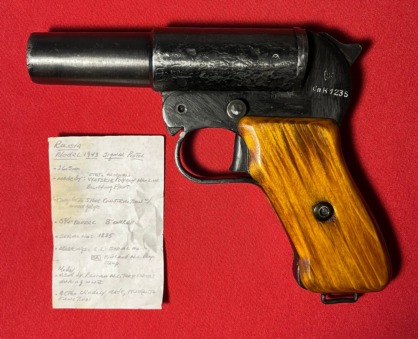 WW2 M1943 Russian Signal / Flare Pistol Model 1943 (Documented)