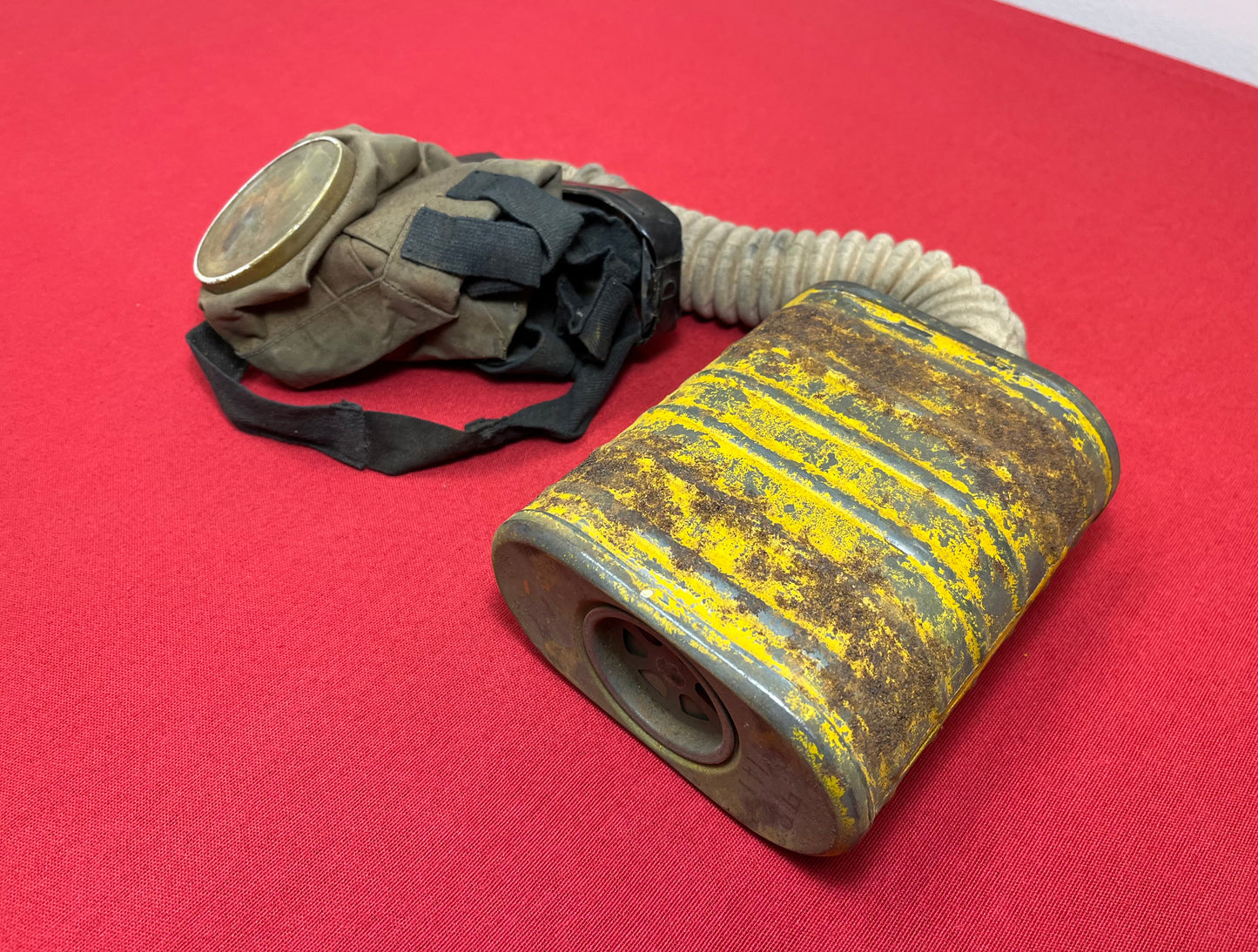 Original U.S. WWI M1917 SBR Gas Mask & Carry Bag - 91st Division Andrew Haggerty