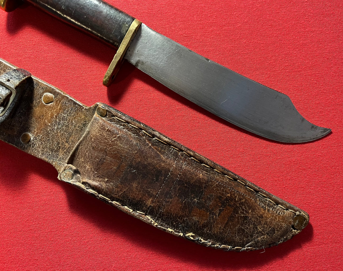 WW2 U.S Fighting Knife "Bowie Style" Theater Made with Named Scabbard