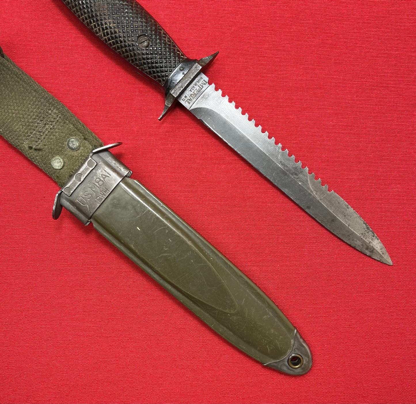 Original U.S Imperial M-7S Fighting Survival Knife W/I M8A1 Scabbard