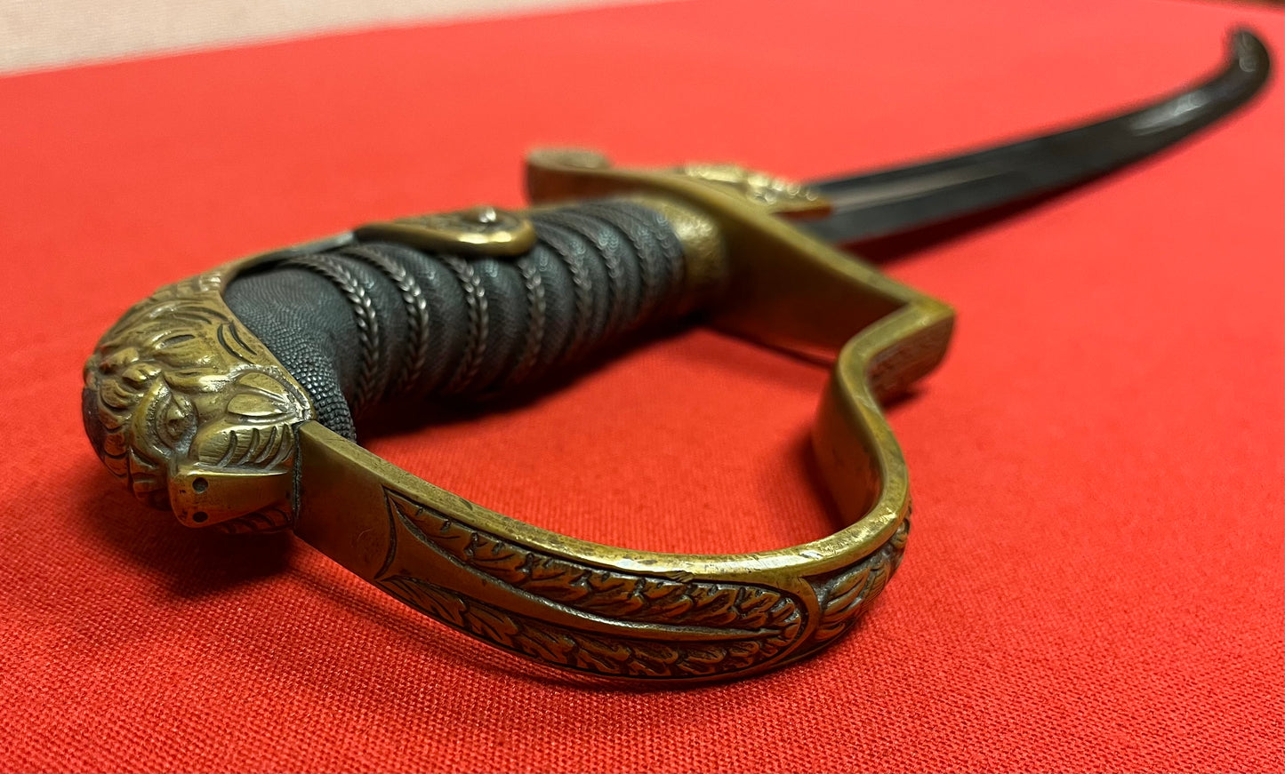 WW1 Imperial German (Jawless Lion Head) Artillery Officer’s Sword 1915 Dated