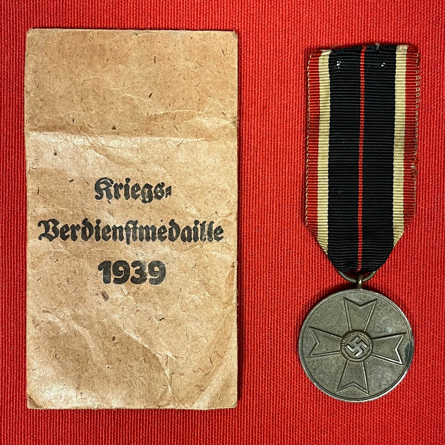 Authentic WW2 German War Merit Medal & Original Envelope