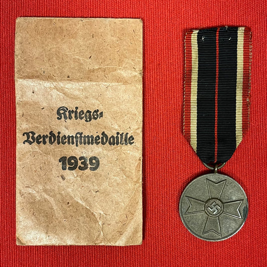 Authentic WW2 German War Merit Medal & Original Envelope