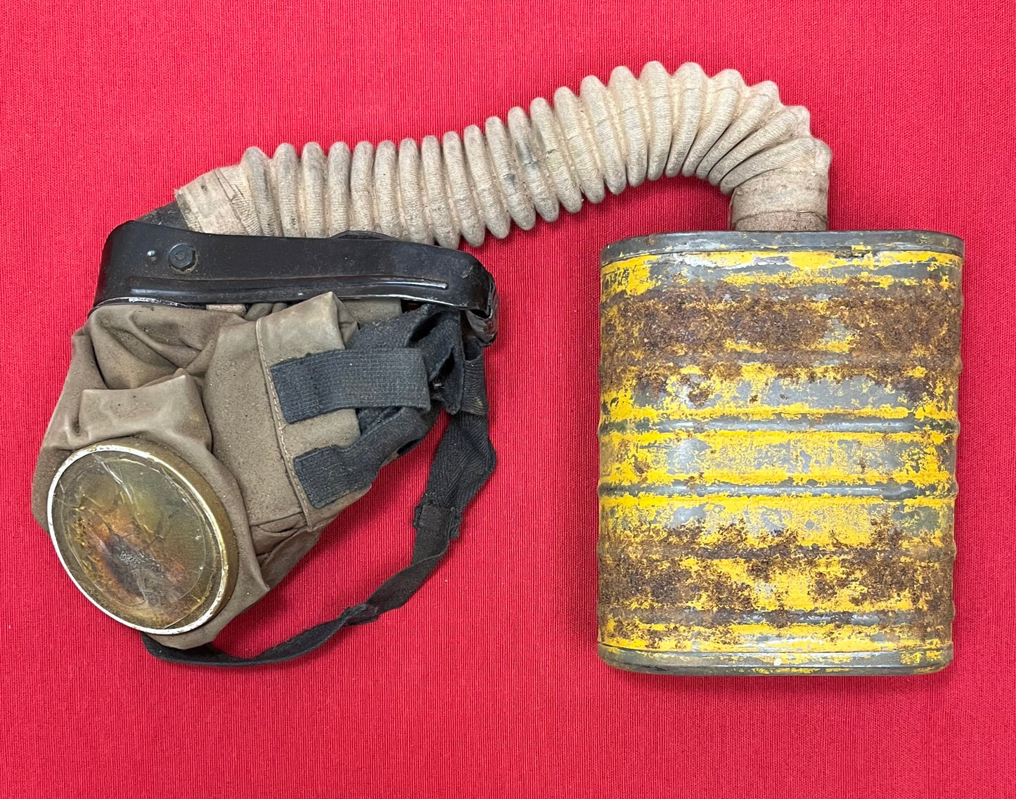Original U.S. WWI M1917 SBR Gas Mask & Carry Bag - 91st Division Andrew Haggerty