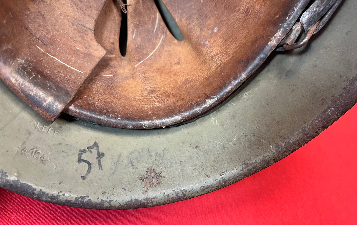 Authentic WWII German M1942 Helmet Repainted W/ Insignia Added