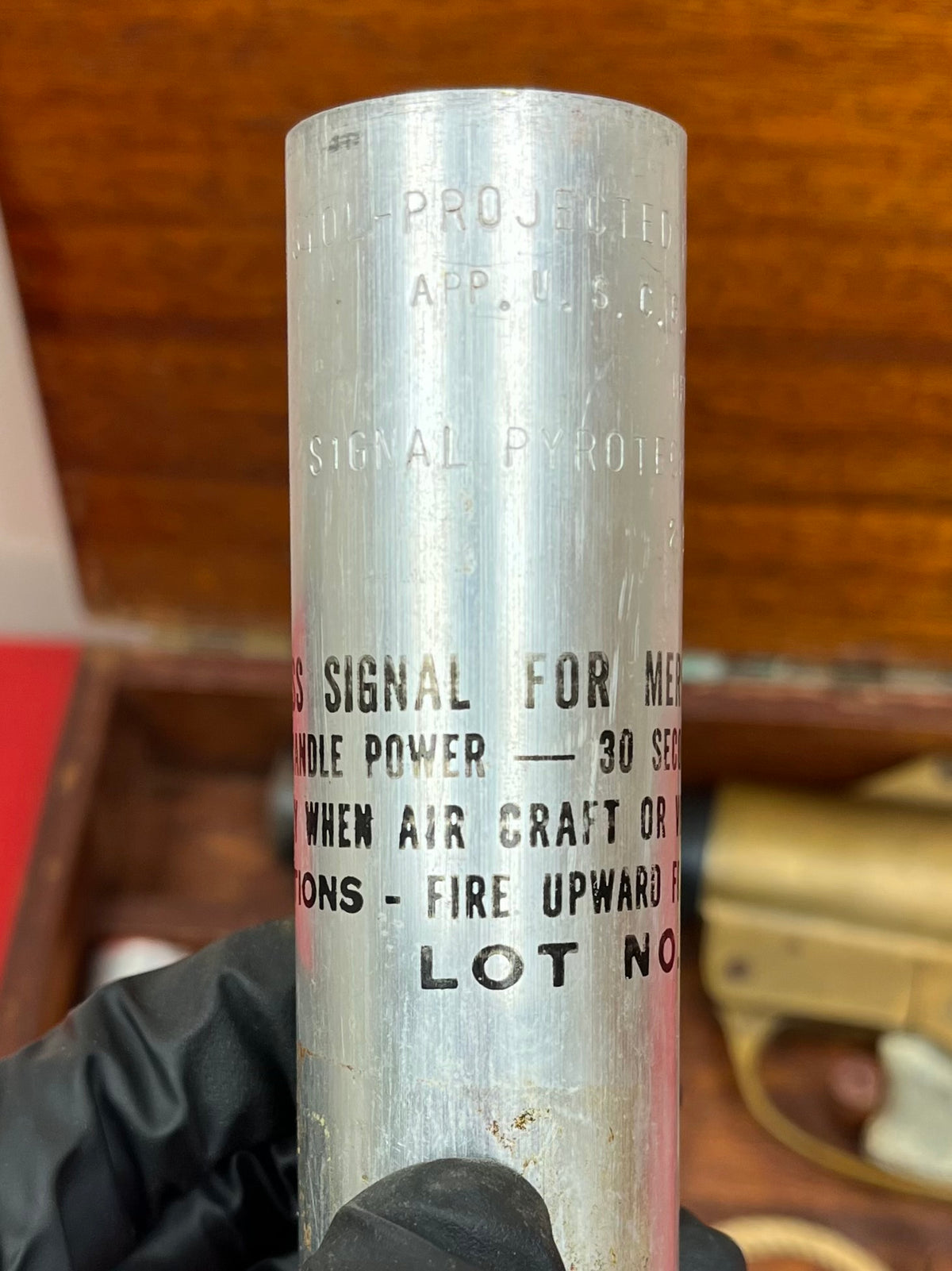 Original WWII Era U.S. International Flare Signal Co. Pistol 37mm (Model 52) W/ Box & Flares