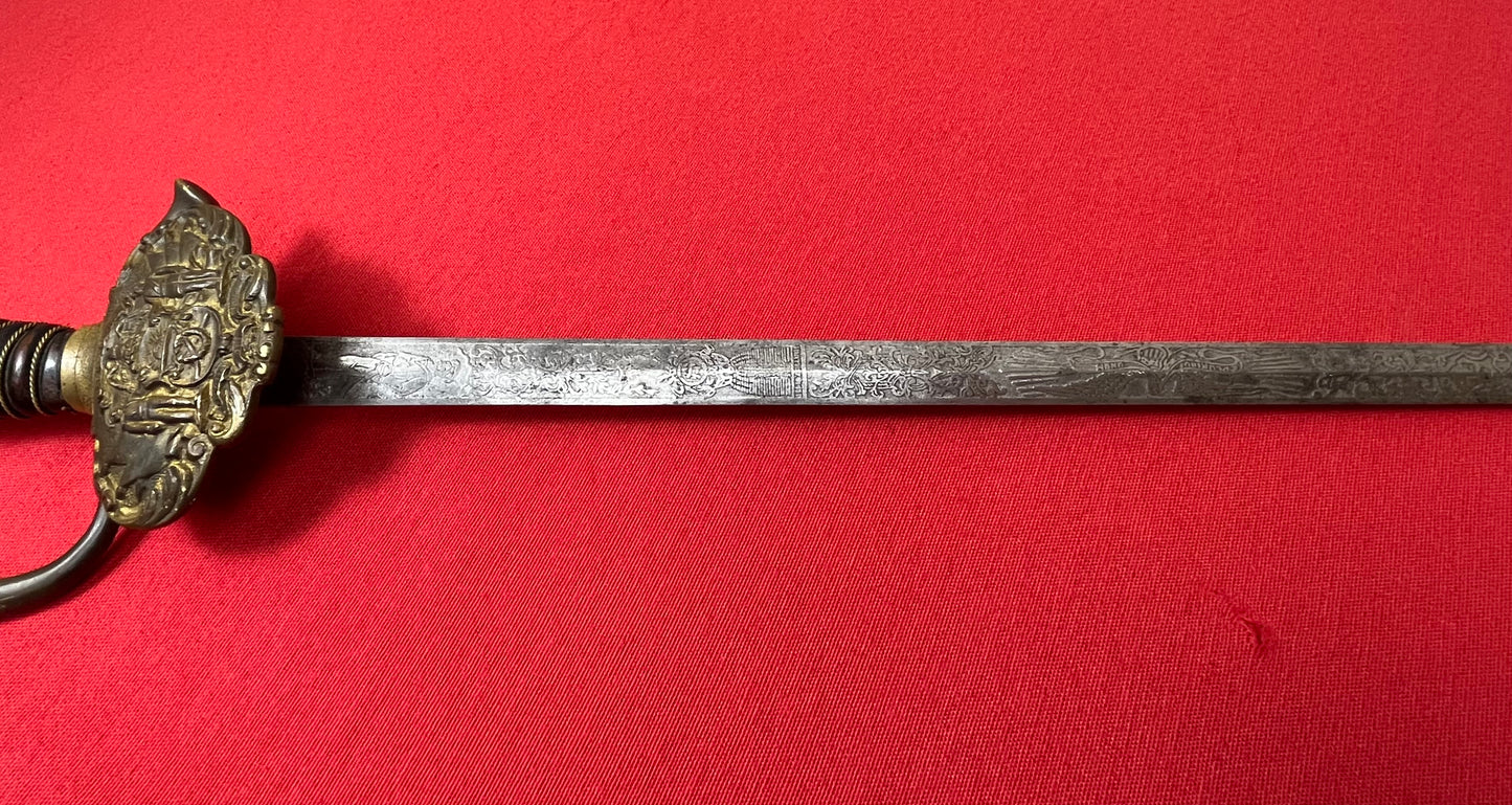 1800’s Sons of Veteran’s GAR Sword Etched Blade General Grant 1861-65 Civil War