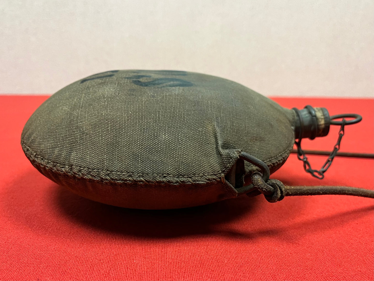 Original U.S. Indian Wars M1878 Canteen & Leather Shoulder Strap