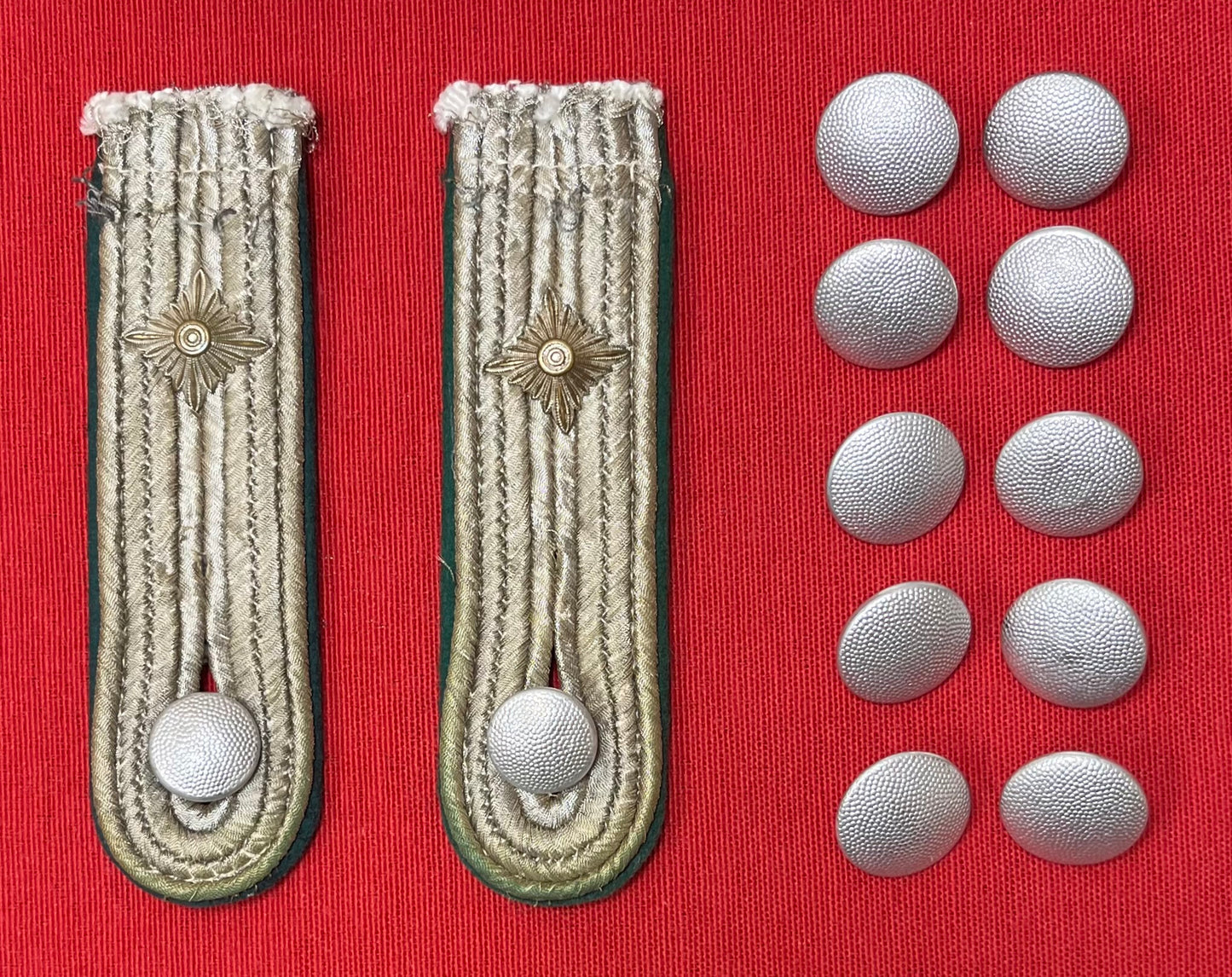 WW2 German Army Officers Uniform/Tunic Components - Shoulder Boards Buttons Aiguillette