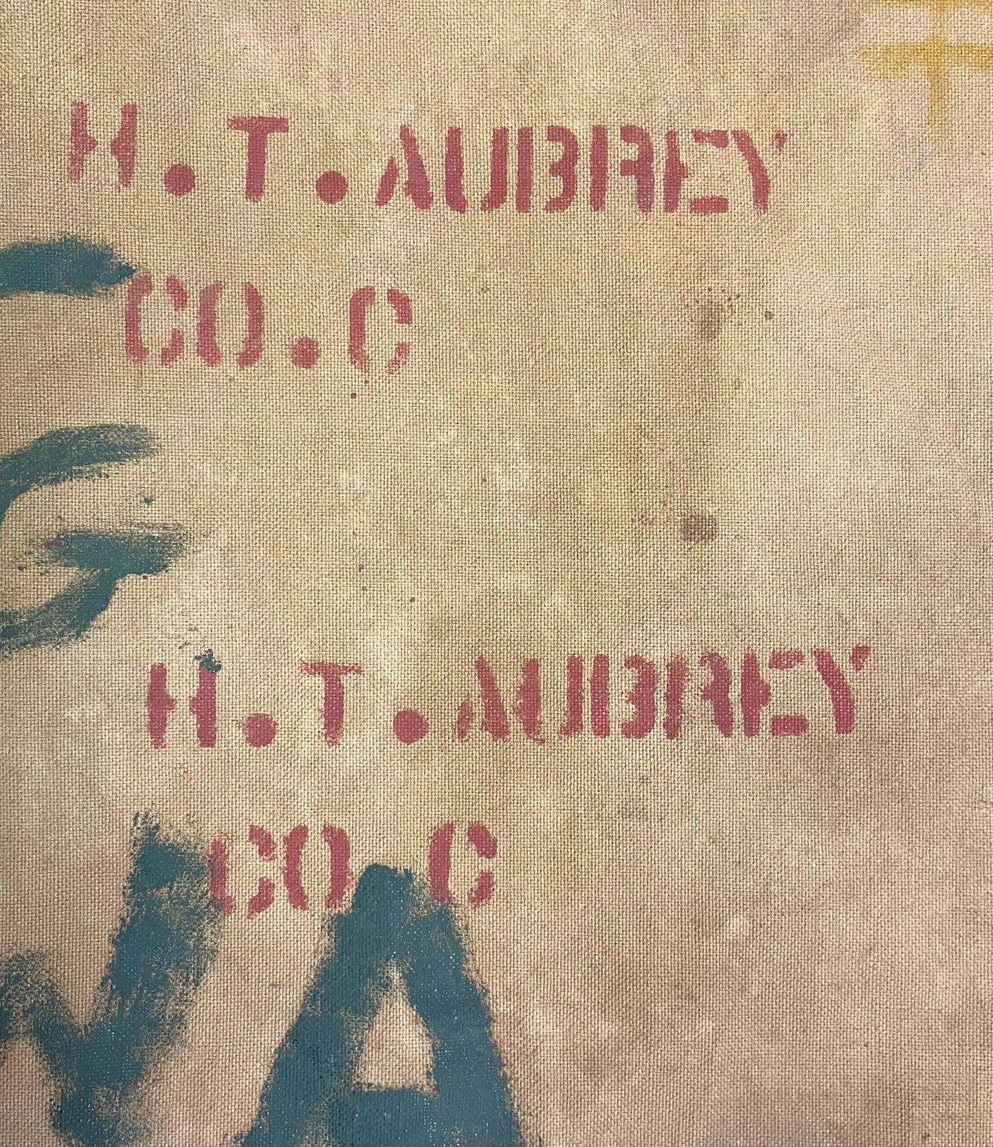 WW2 USMC “Painted” Seabag Guadalcanal/Okinawa ID H.T. Aubrey 6th Marine Div.