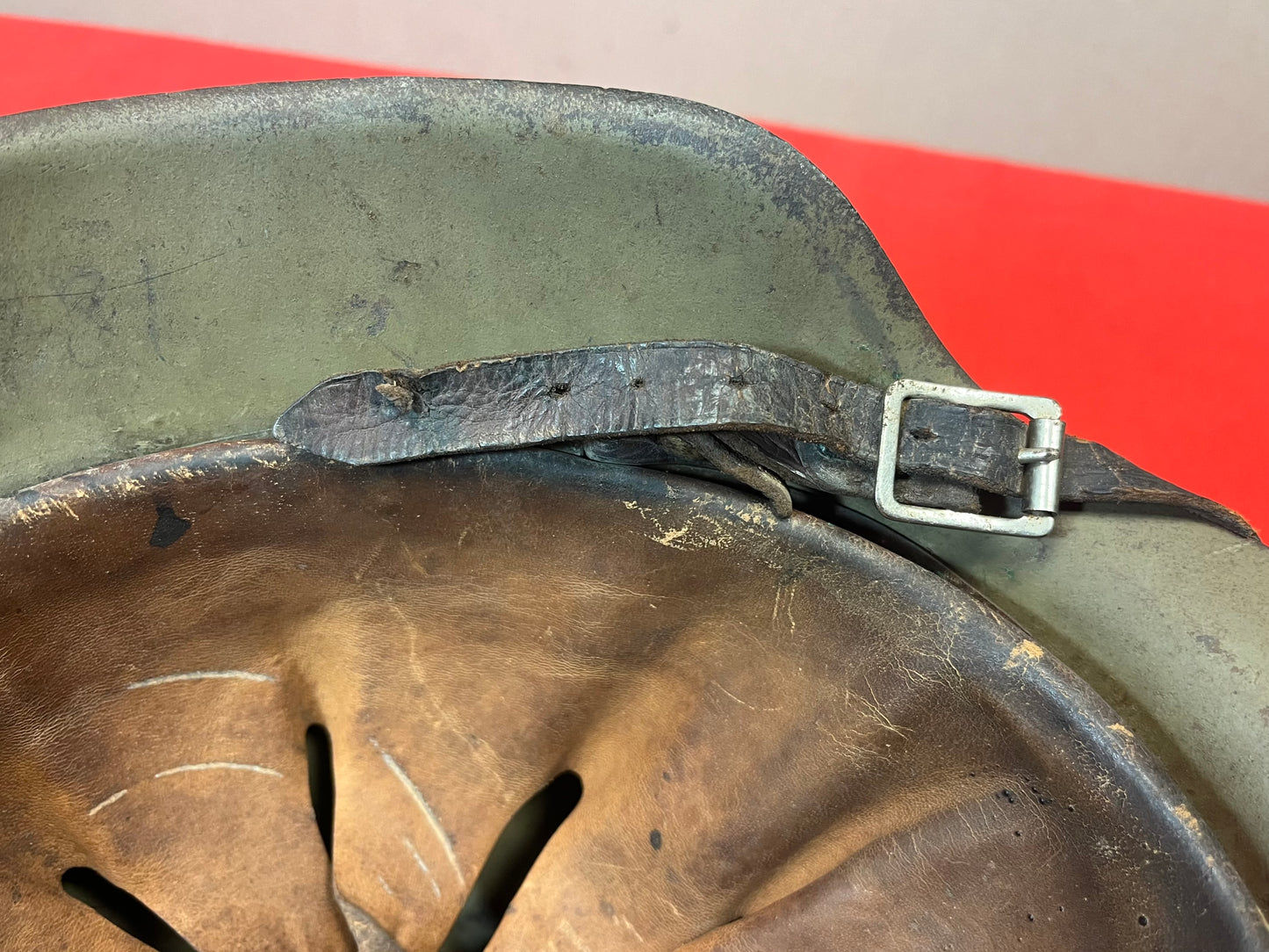 Authentic WWII German M1942 Helmet Repainted W/ Insignia Added