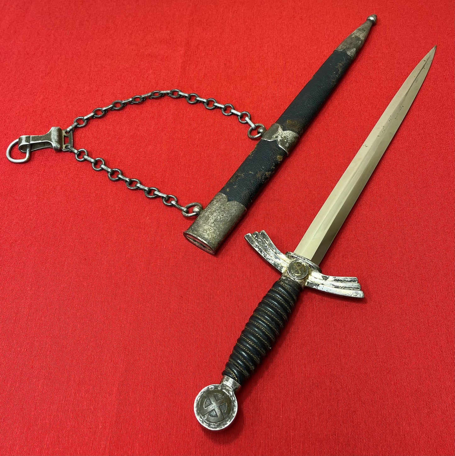 WWII German 1st Model Luftwaffe Dagger Personally Owned & Name Engraved to "Pilot" Horst Petzschler JG 31 & 51