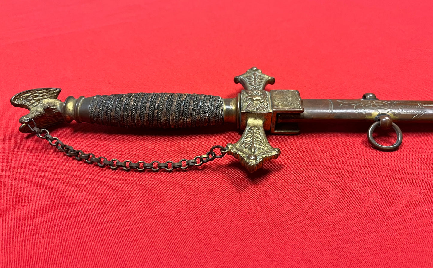 1872 Knights of the Golden Eagle Fraternal / Masonic Sword - Engraved