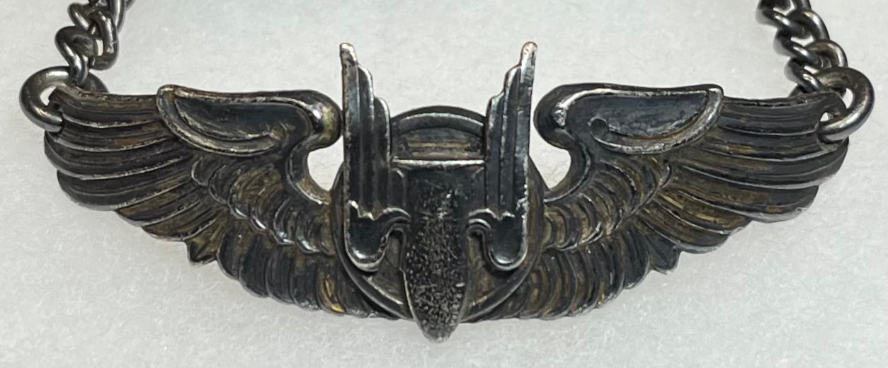WWII USAAF 3” AERIAL GUNNER WINGS BRACELET - .925 STERLING