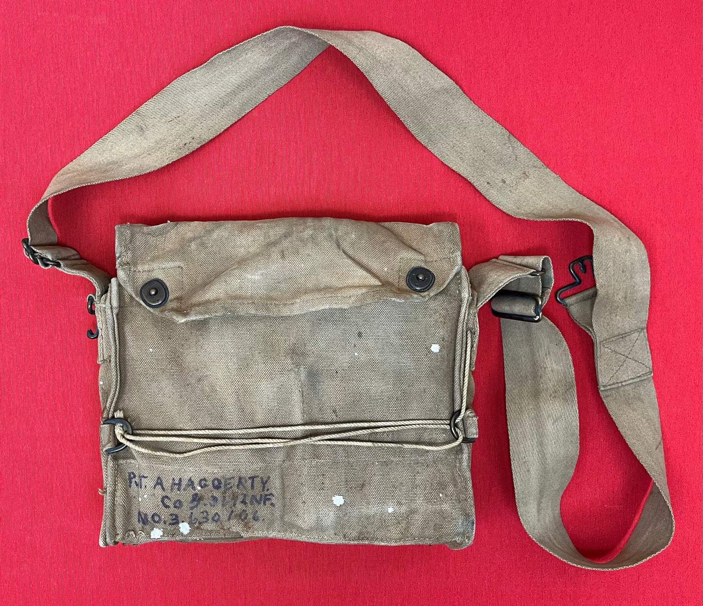 Original U.S. WWI M1917 SBR Gas Mask & Carry Bag - 91st Division Andrew Haggerty