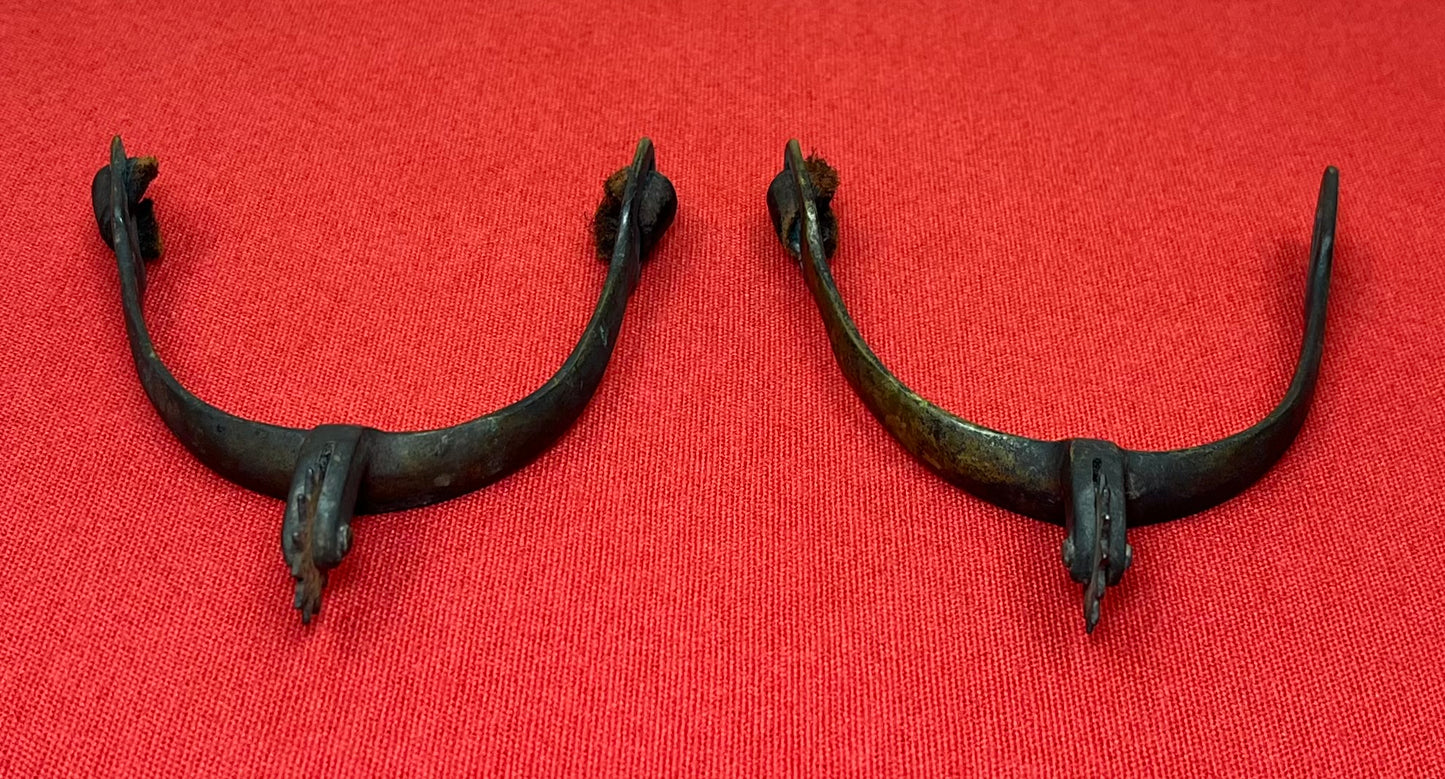 Original U.S. Civil War M1859 Cavalry Spurs W/ Leather Strap Pieces