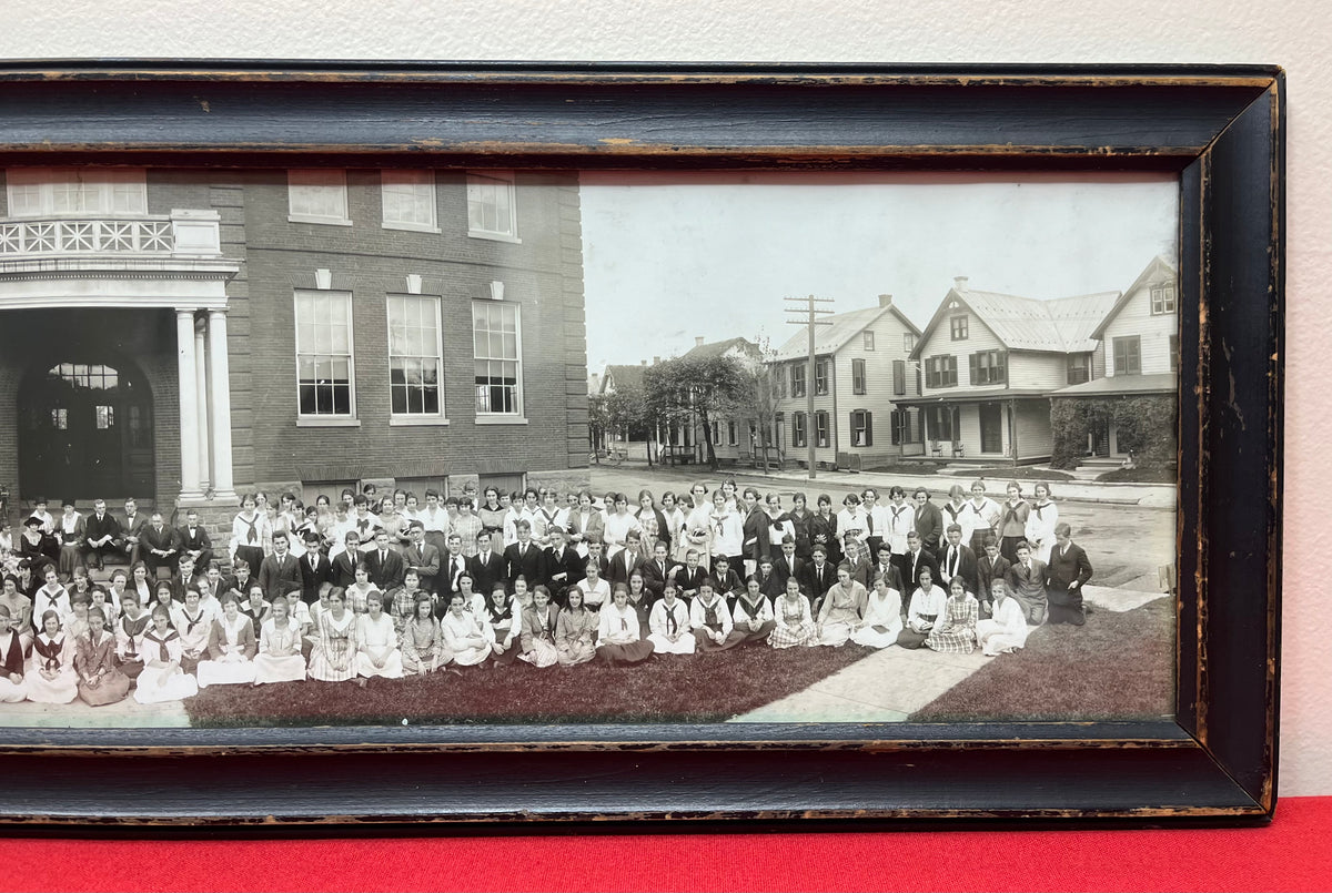 1919 Gettysburg High School (Panoramic) Photograph in Wooden Frame by Marian F. Willams - Gettysburg Battlefield Photographer