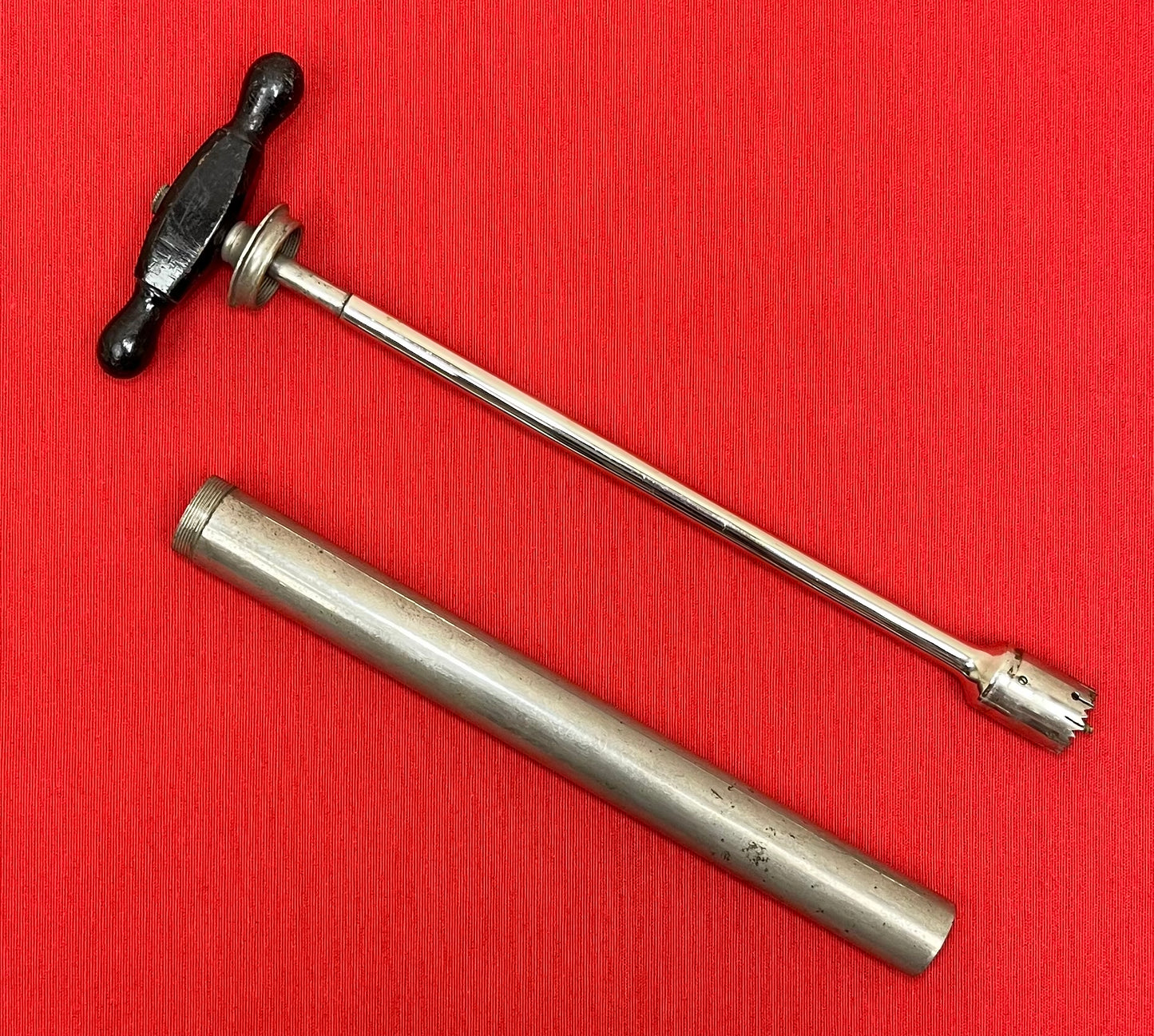1800’s Obstetric Trephine Trepanning Drill W/ Wooden Handle-Antique Medical Equipment