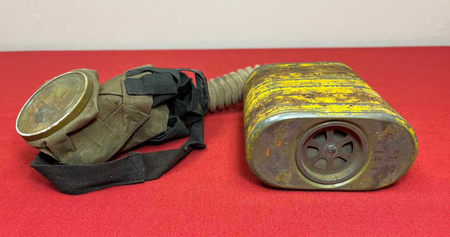Original U.S. WWI M1917 SBR Gas Mask & Carry Bag - 91st Division Andrew Haggerty