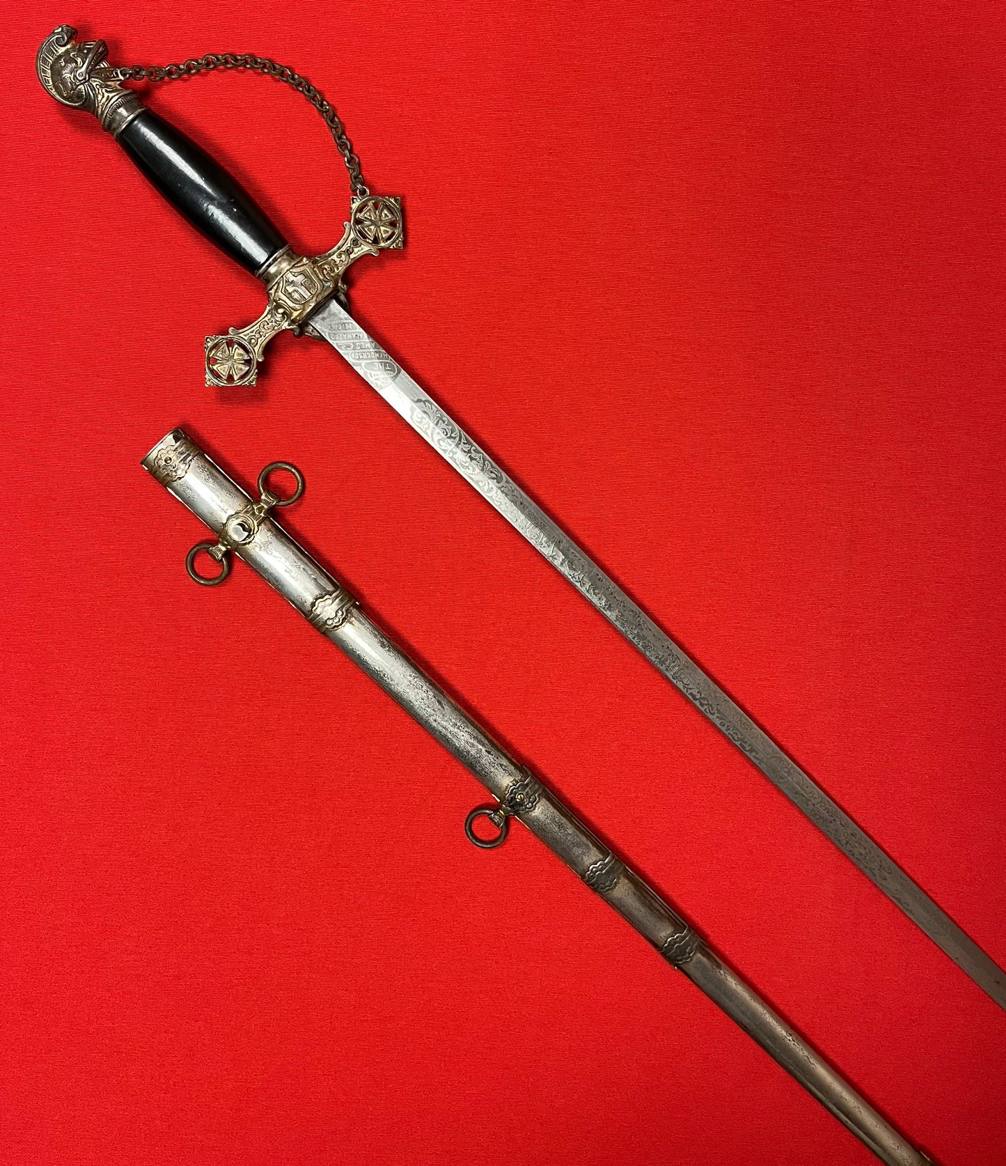 1890’s Knights Templar Fraternal Order Sword (Named & engraved) by Henderson-Ames Co.