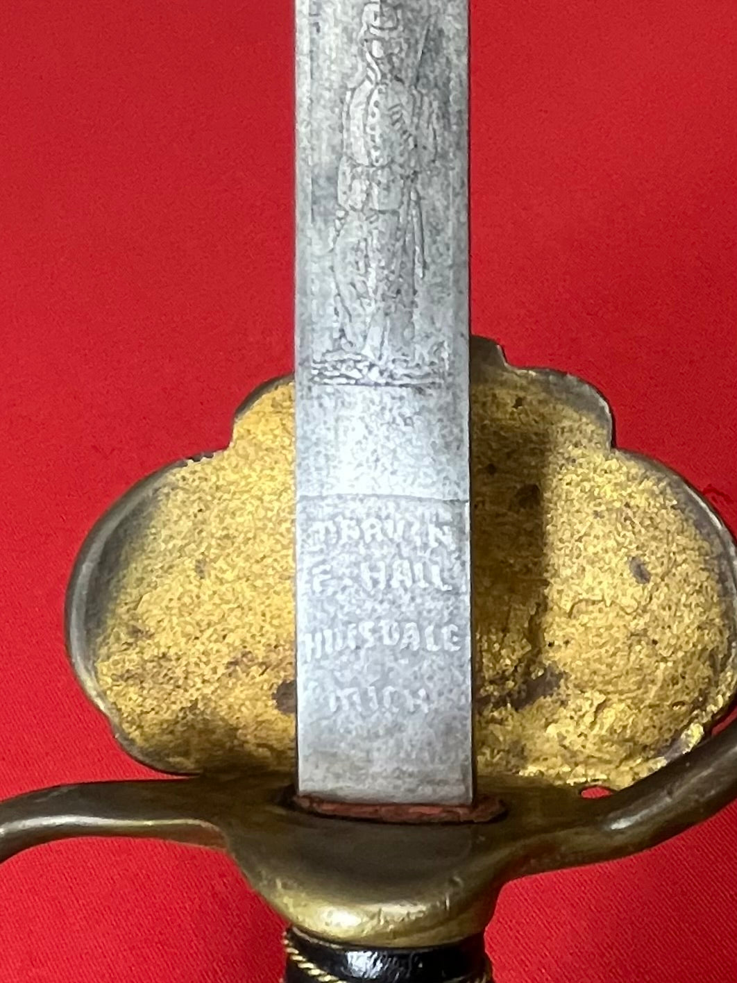 1800’s Sons of Veteran’s GAR Sword Etched Blade General Grant 1861-65 Civil War
