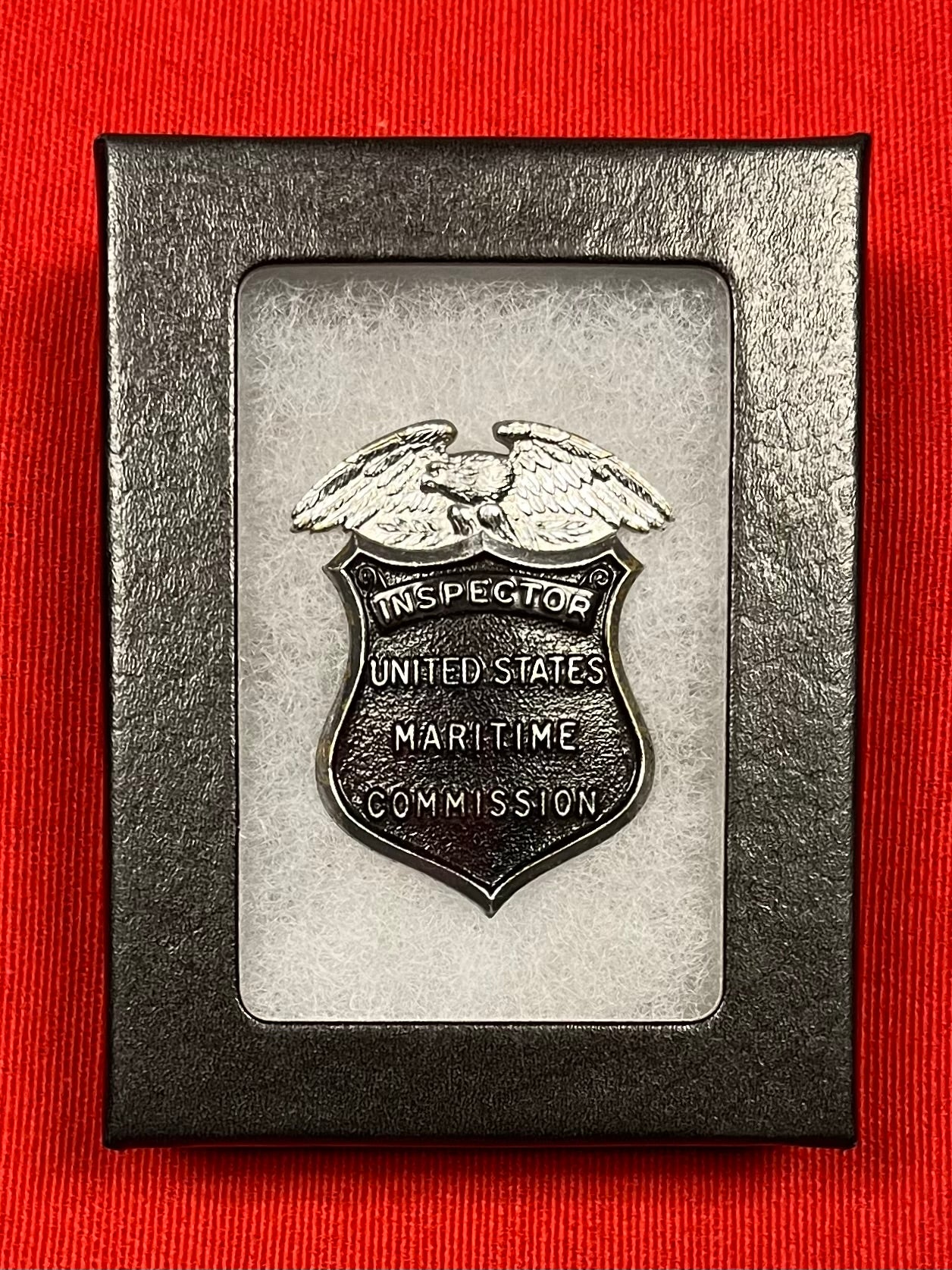 WWII US Maritime Commission Inspector Badge Numbered 801 Obsolete - Very Scarce