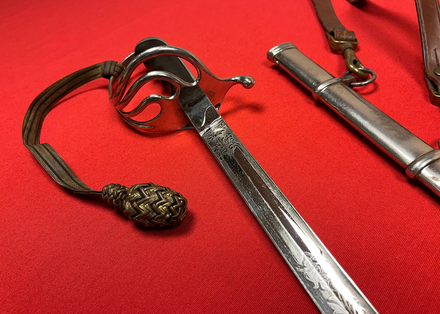 PRE-WW2 U.S. M1902 Officer’s Sword W/ Hanger & Belt ￼