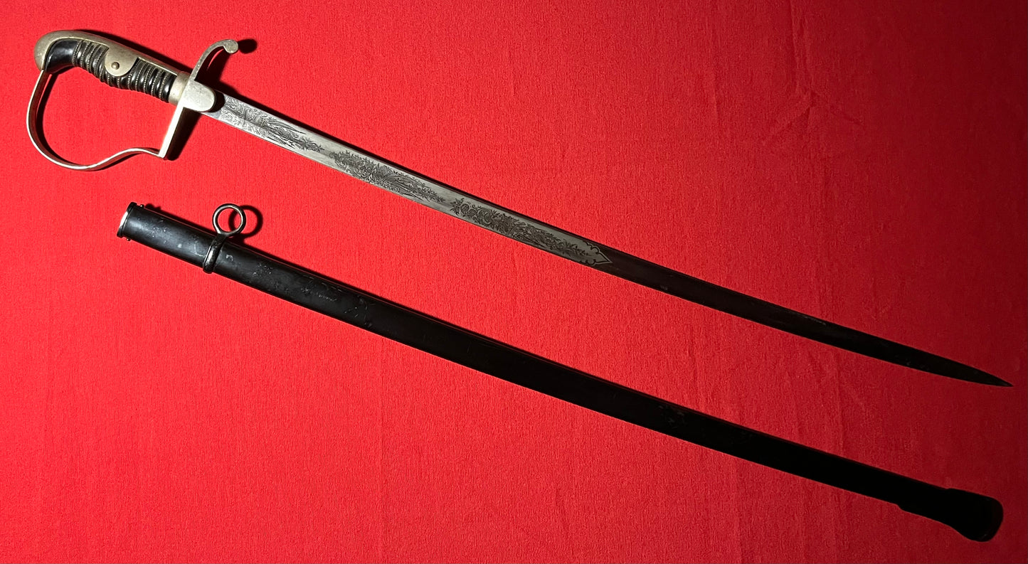 WW1 Imperial German Sword / Maker W.K & C / Engraved Blade - MUST SEE!!!