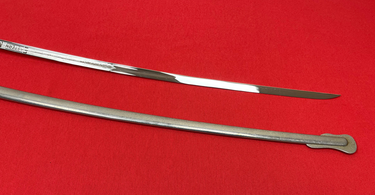 WW2 Era U.S. M1902 Officer’s Sword & Scabbard Engraved-Eastern Military Academy