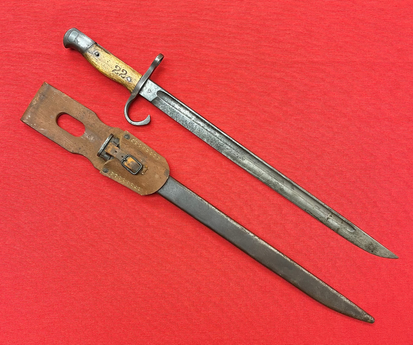 WW2 Japanese Arisaka Type 30 Bayonet & Scabbard W/ Frog