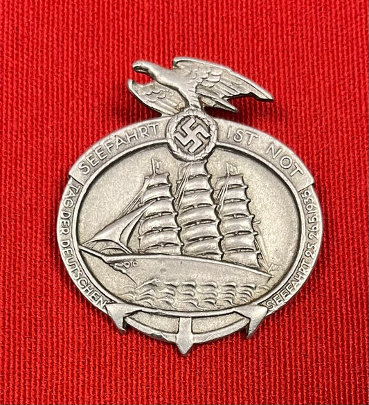 Authentic WW2 German NSDAP 1935 NATIONAL SEA TRAVEL DAY / COMMEMORATIVE BADGE